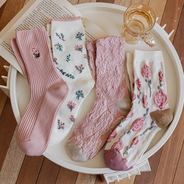 Romantic Floral Socks Set